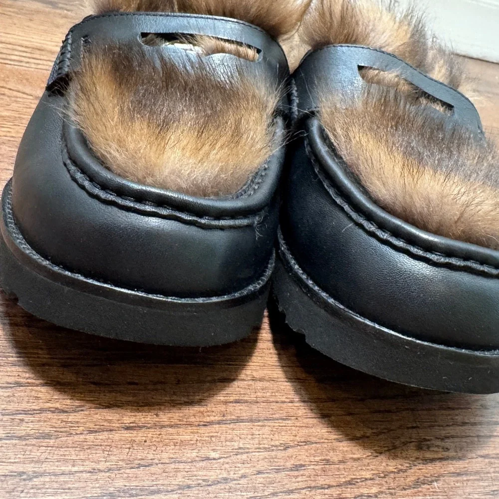 UGG AMBUSH Penny Loafer Black Leather Fur Mules Men 9 EU 42 Collab Slipper Shoe